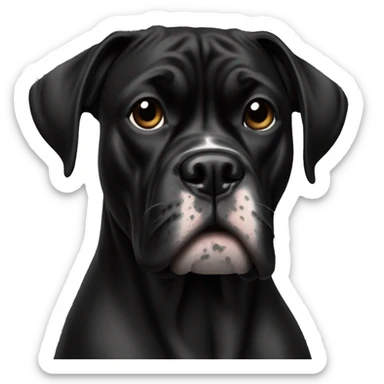 All Black boxer dog sticker