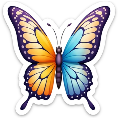 butterfly with the right wing missing a piece sticker