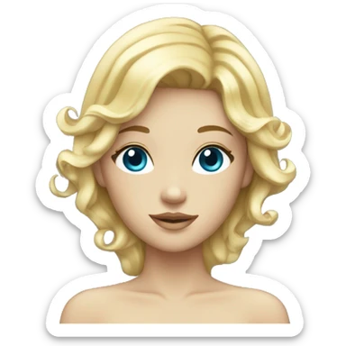 mermaid with blond and short hair and blue eyes sticker