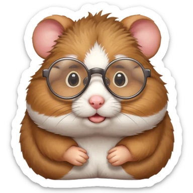 HAMSTER WITH GLASSES sticker