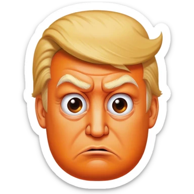 Donald Trump as a 💩orange with scowling face sticker