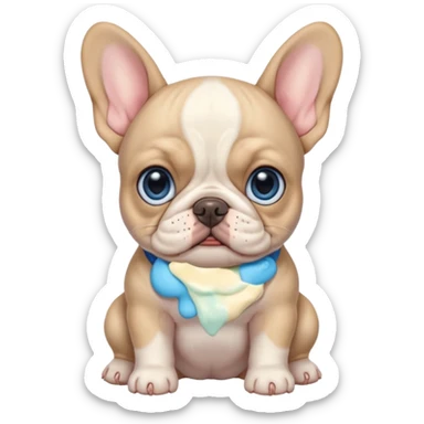 Miniature French bulldog puppy with sky blue eyes sticker