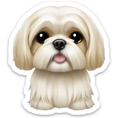 golden cream shih tzu white girl cute medium hair goth bow sticker