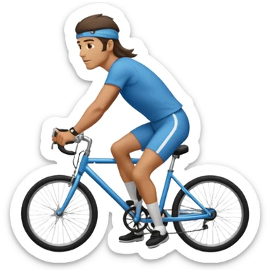 Guy with a mullet on a bicycle sticker