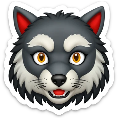 Lobo negro aullando sticker