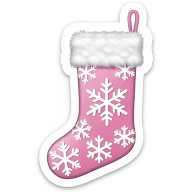 White and pink Christmas sticker