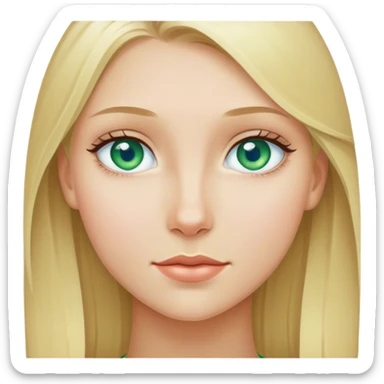 Blonde haired girl with blue/green eyes sticker