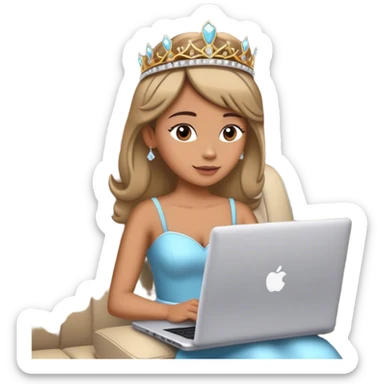 passenger seat princess working on laptop sticker