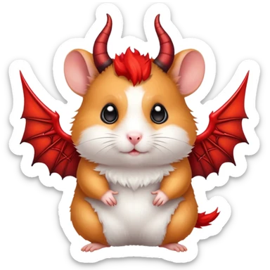 A cute Hamster with devil wings and devil horns sticker