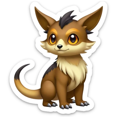 Cute cool colorful dark fantasy animal hybrid Fakemon full body sticker
