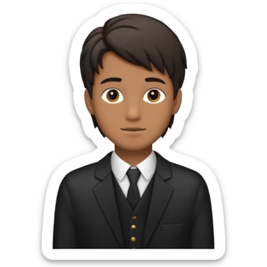 homme cheveux long attaché noir sans cheuveux dépanssant  16 ans, un peu bronzé  sticker