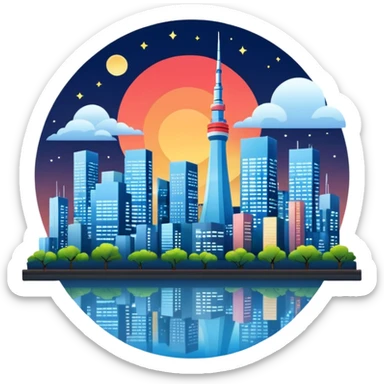 logo tokyo landscape  sticker