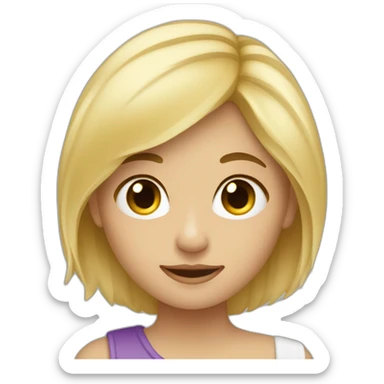 Fille blonde avec garçon brun sticker