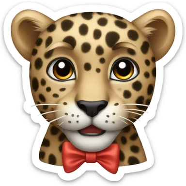 Leopard black bow sticker