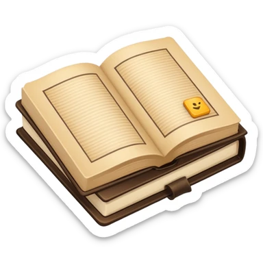 an open book with a dark cover. on the pages of the book, there are examples of beige-colored tiles sticker