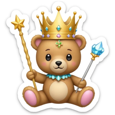 Fairy teddy with wand sticker
