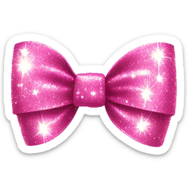 Pink sparkle bow sticker