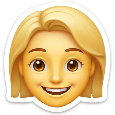 happy smiling face with big smile and joy sticker