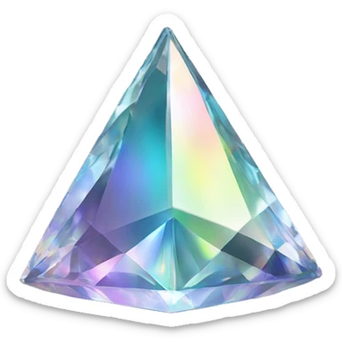 Pyramid-shaped 56-carat iridescent diamond crystal sticker