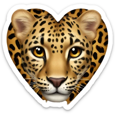 heart with leopard print sticker