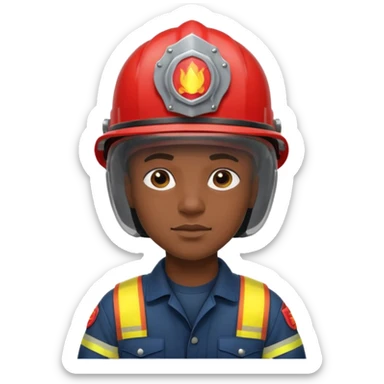 black Firefighter wearing helmets sticker