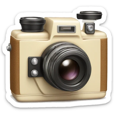 cute vintage cream colored camera sticker