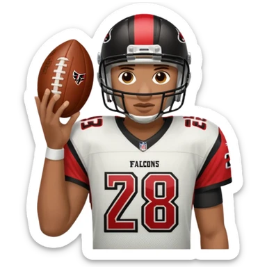 Falcon player wearing 28 and 3 sticker