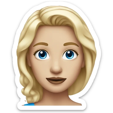 blonde woman with blue eyes and make up sticker