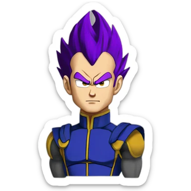 ultra ego vegeta with purple hair sticker