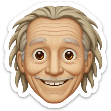 old man smiling with dread sticker