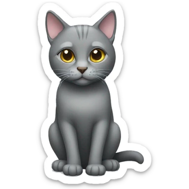 grey cat sticker