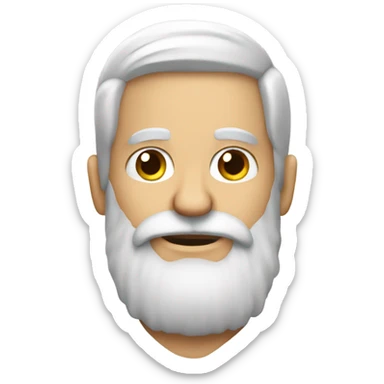 a man with a white beard with a parrot sticker