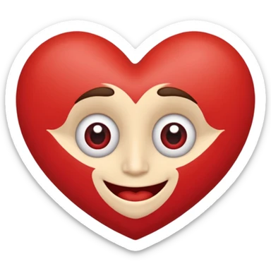 corazon de caricatura, amable, alegre, romantico, que tenga bracitos, ojos y sonrisa, que sea imperfecto sticker