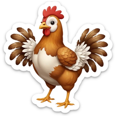 chicken doing a happy dance sticker