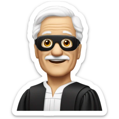 80 year old judge with white vr headset sticker