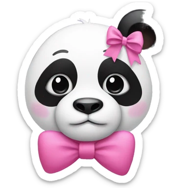 panda with a pink bow  sticker