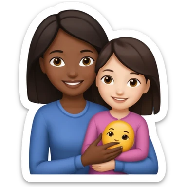 mads lady holds asian girl by the girl  sticker