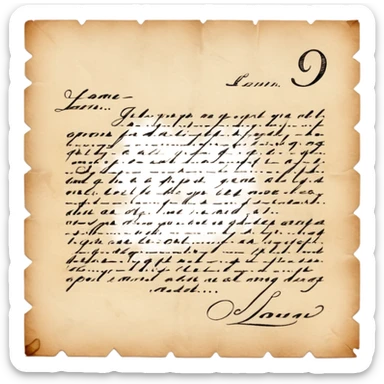 handwritten letter sticker