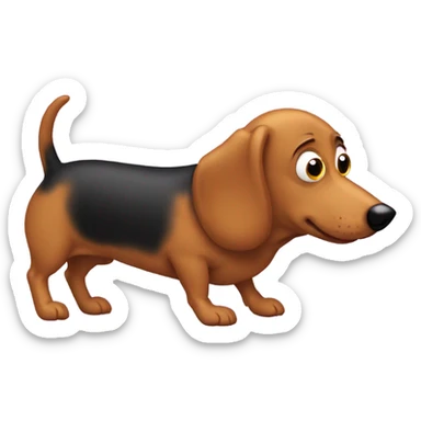 Weenie dog and a Hog combined sticker