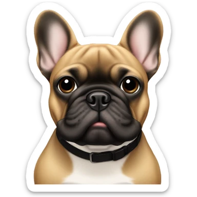 Tan French bulldog with all black face sticker