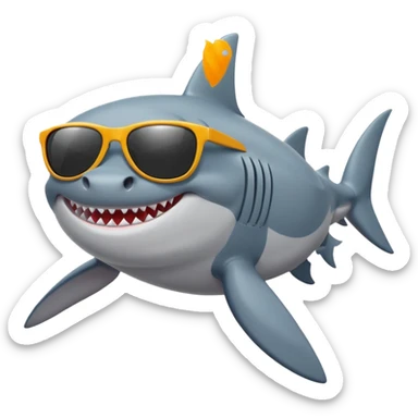 Shark with sunglasses and body sticker