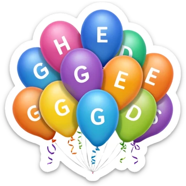 The words “hide your girlfriends” written in party balloons multicolored sticker