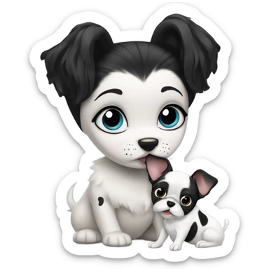 Cruella with frenchie puppy sticker