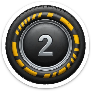 semi tire with the number 2 in the center sticker