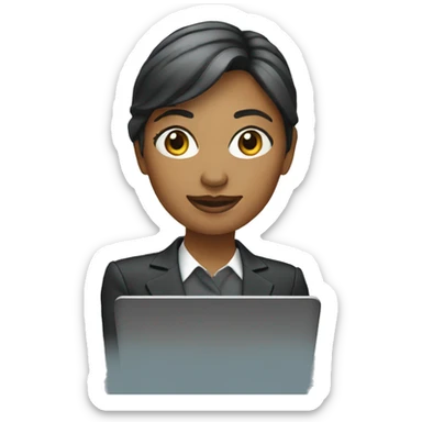 Business woman with laptop  sticker