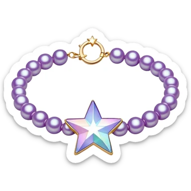 Pearl purple braclet with star in middle sticker