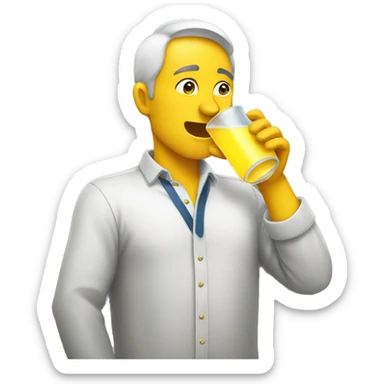 thirsty person drinking yellow water emoji sticker