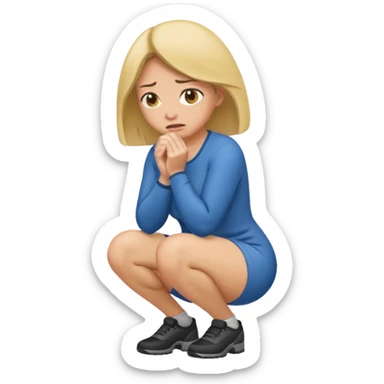 Woman squatting and pissing sticker