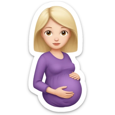 Pregnant white woman sticker