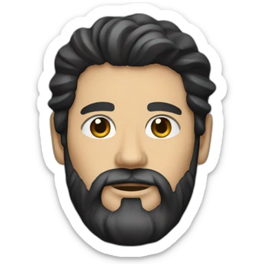 A white man with black hair and beard, holding sandals sticker